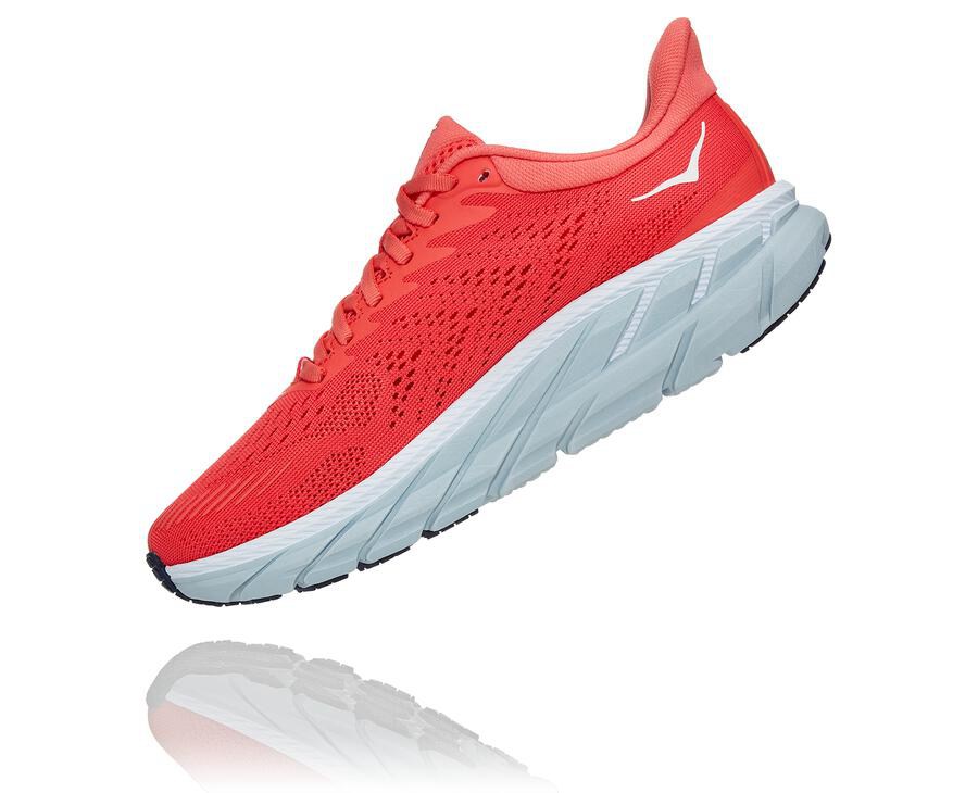 Hoka One One Løbesko Dame - Clifton 7 - Rød/Hvide - 091864LIP